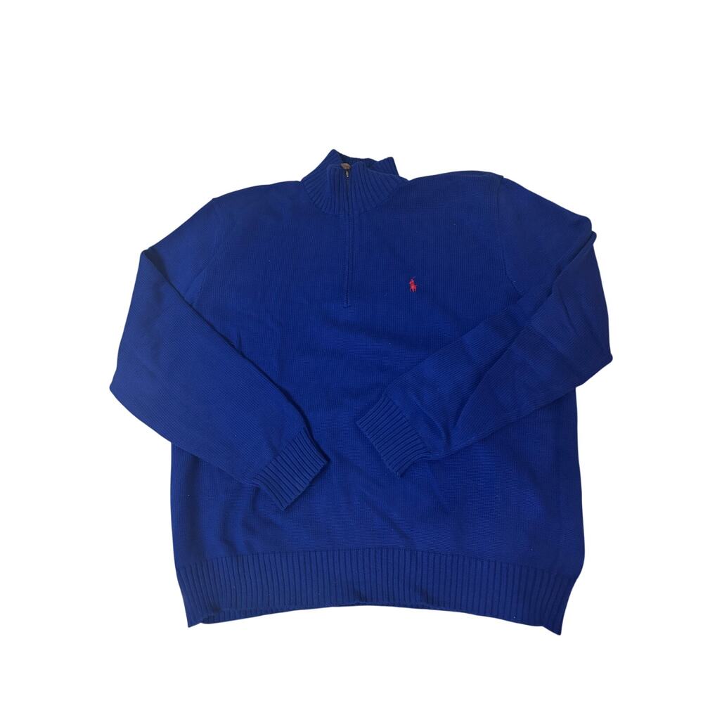 Polo Ralph Lauren xl royal blue all cotton vintage sweater euc worn once